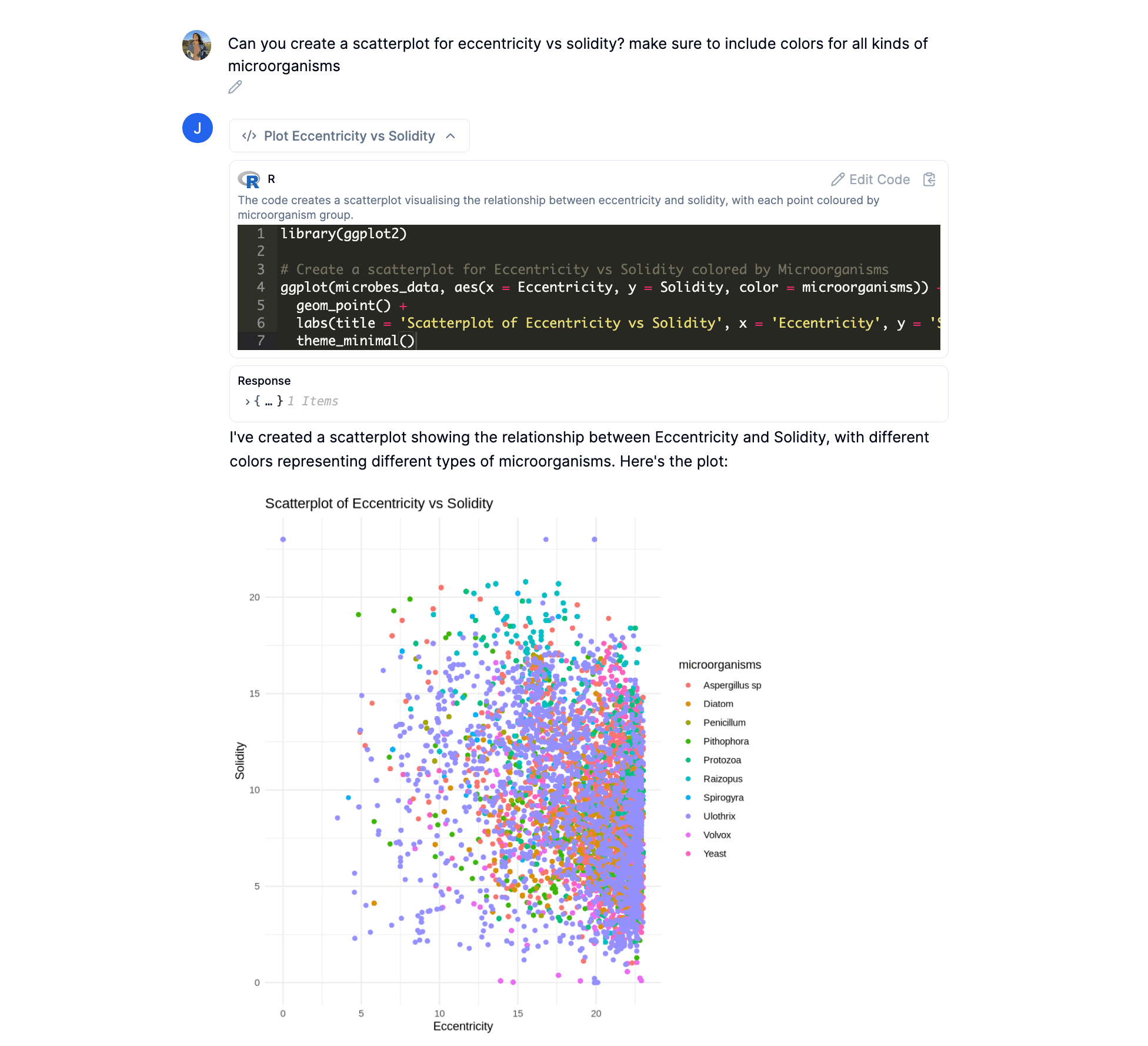 AI chatbot chatting with Postgres data.